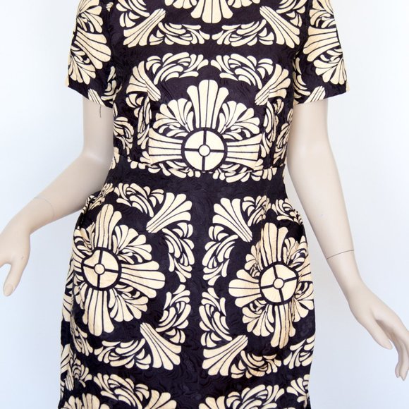 Vtg Jacquart Textured Womens Dress Bubble Small - Picture 3 of 13